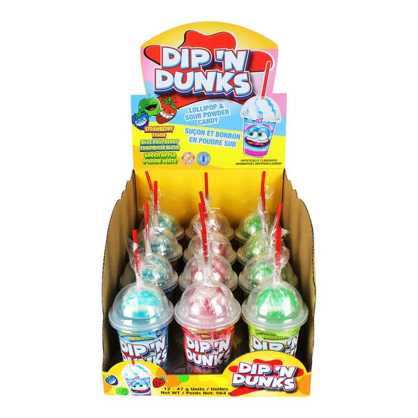 Lollipop and Sour Candy - 48 × 47 g - Dip'n Dunks - Canadian Distribution - Ships Free Within Canada on Orders Above CAD $199