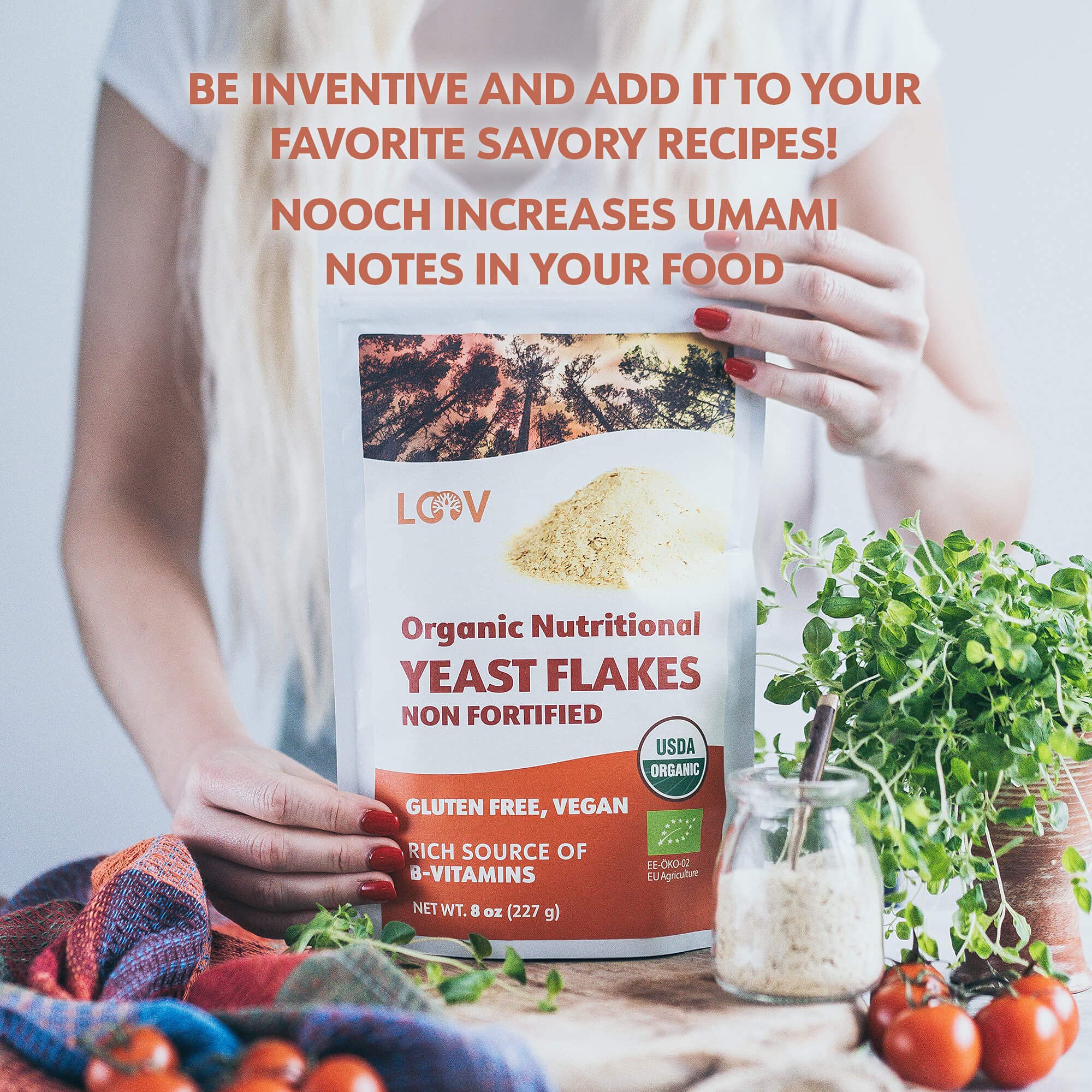 LOOV – Organic Nutritional Yeast Flakes – Unfortified – 227g - Canadian Distribution - Ships Free Within Canada on Orders Above CAD $199 - Image 2