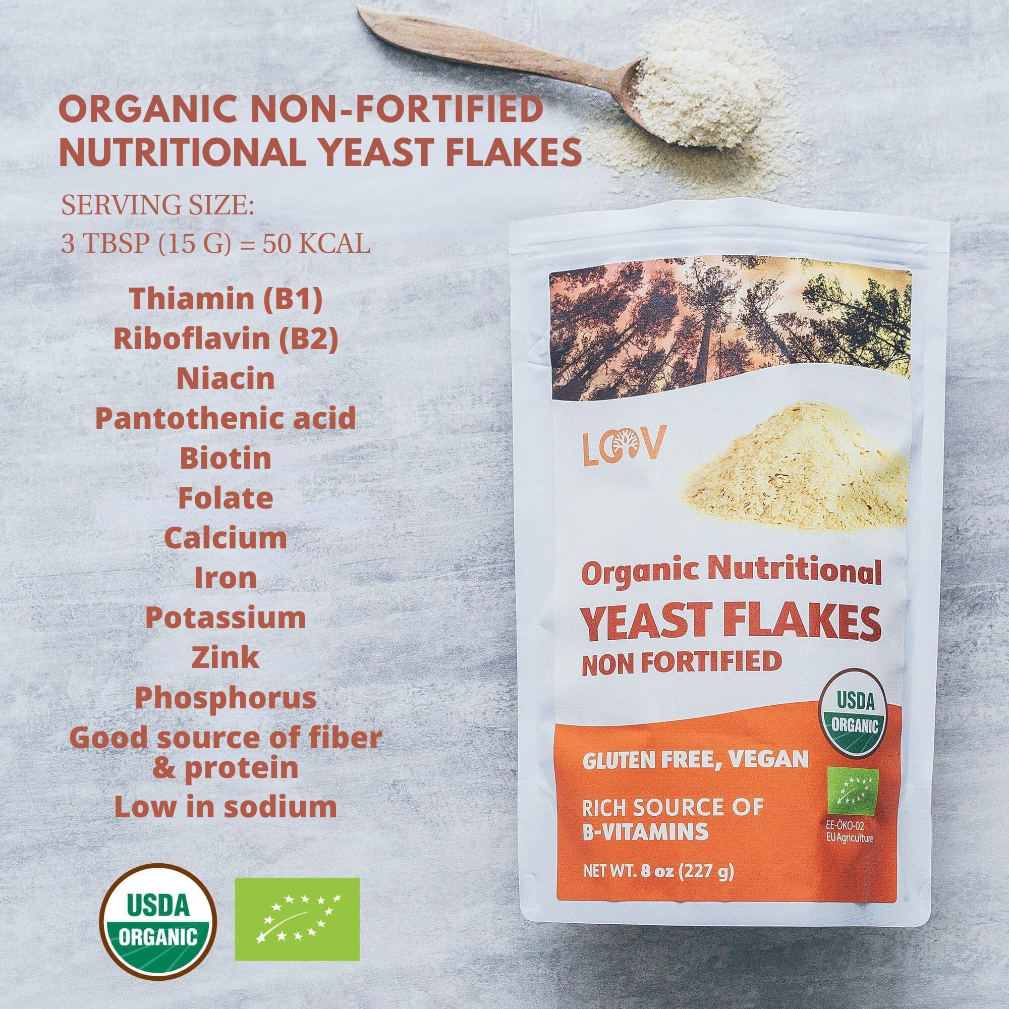 LOOV – Organic Nutritional Yeast Flakes – Unfortified – 227g - Canadian Distribution - Ships Free Within Canada on Orders Above CAD $199 - Image 6