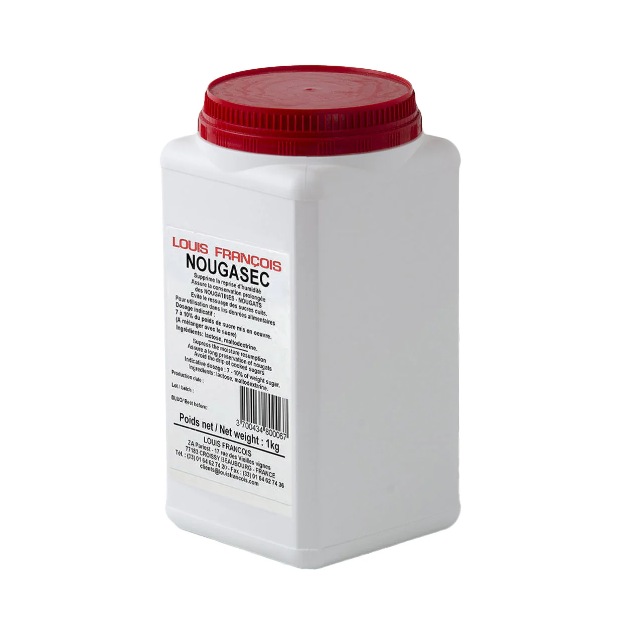 LOUIS FRANCOIS Nougasec – Anti-Humidity Agent for Sugar Work & Pralines, 1kg - Canadian Distribution - Ships Free Within Canada on Orders Above CAD $199