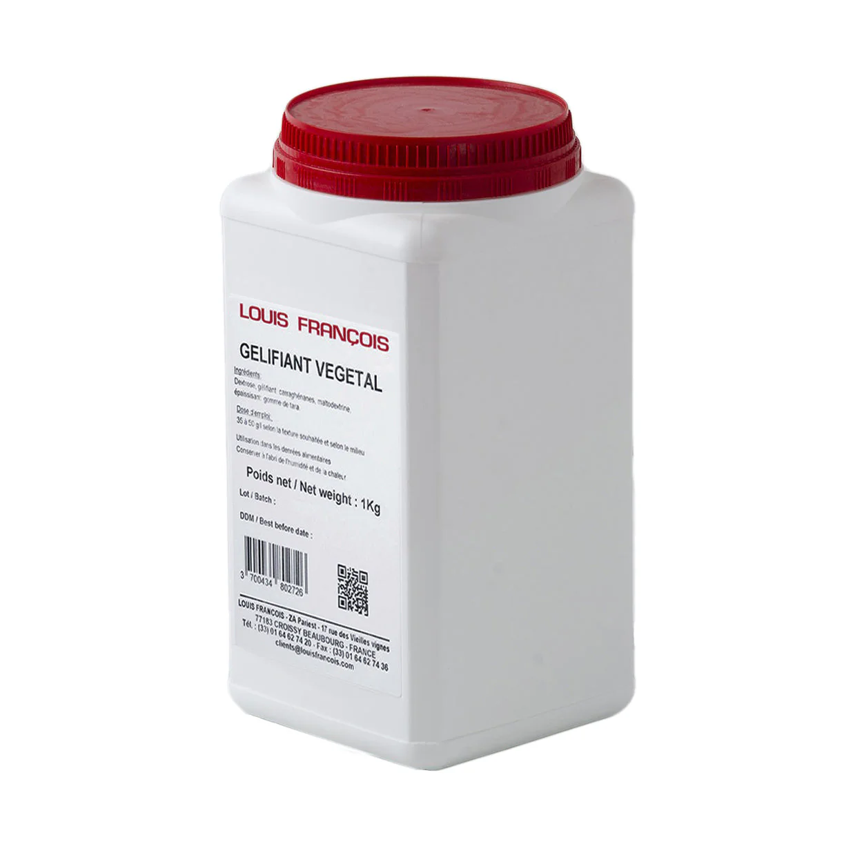 LOUIS FRANCOIS Vegetal – Plant-Based Gelling Agent for Desserts, Dairy & Alcohol Gels, 1kg - Canadian Distribution - Ships Free Within Canada on Orders Above CAD $199