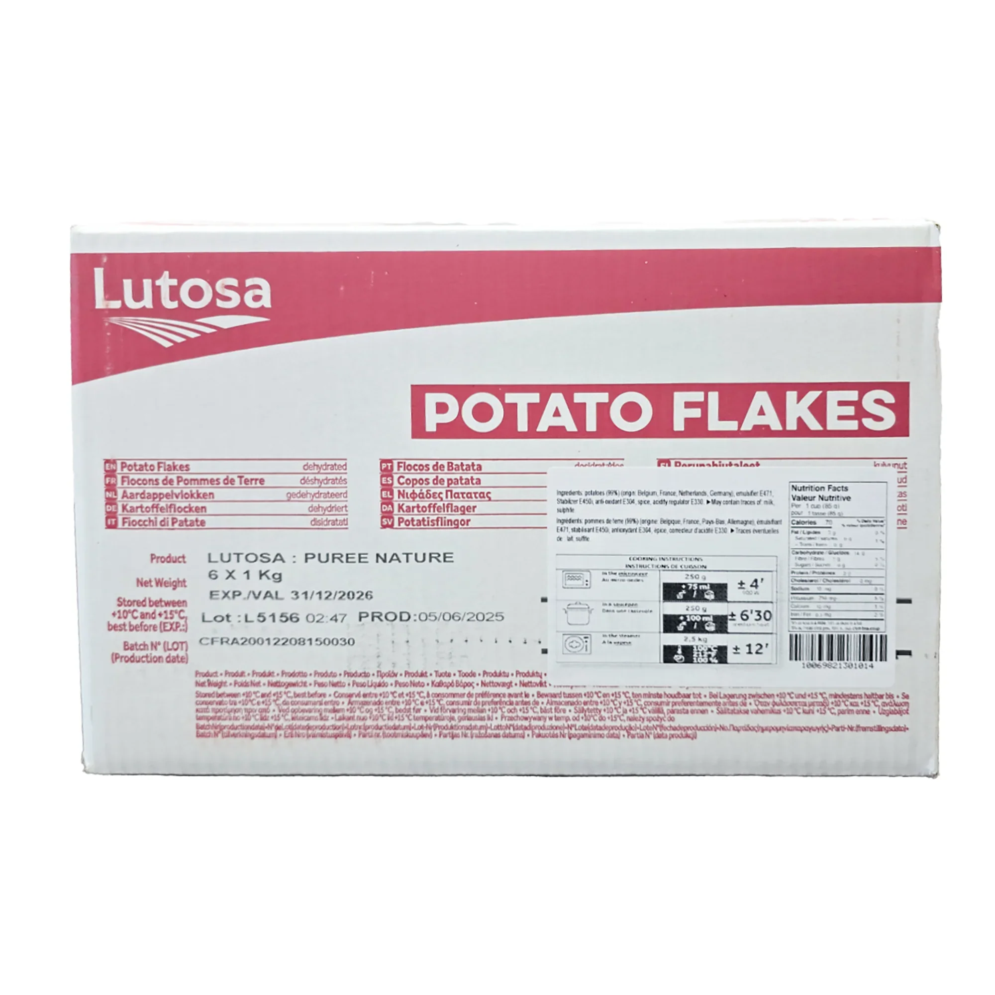 Lutosa Potato Flakes - 12 x 1 kg - Grocery and Food Items - Canadian Distribution - Ships Free Within Canada on Orders Above CAD $199