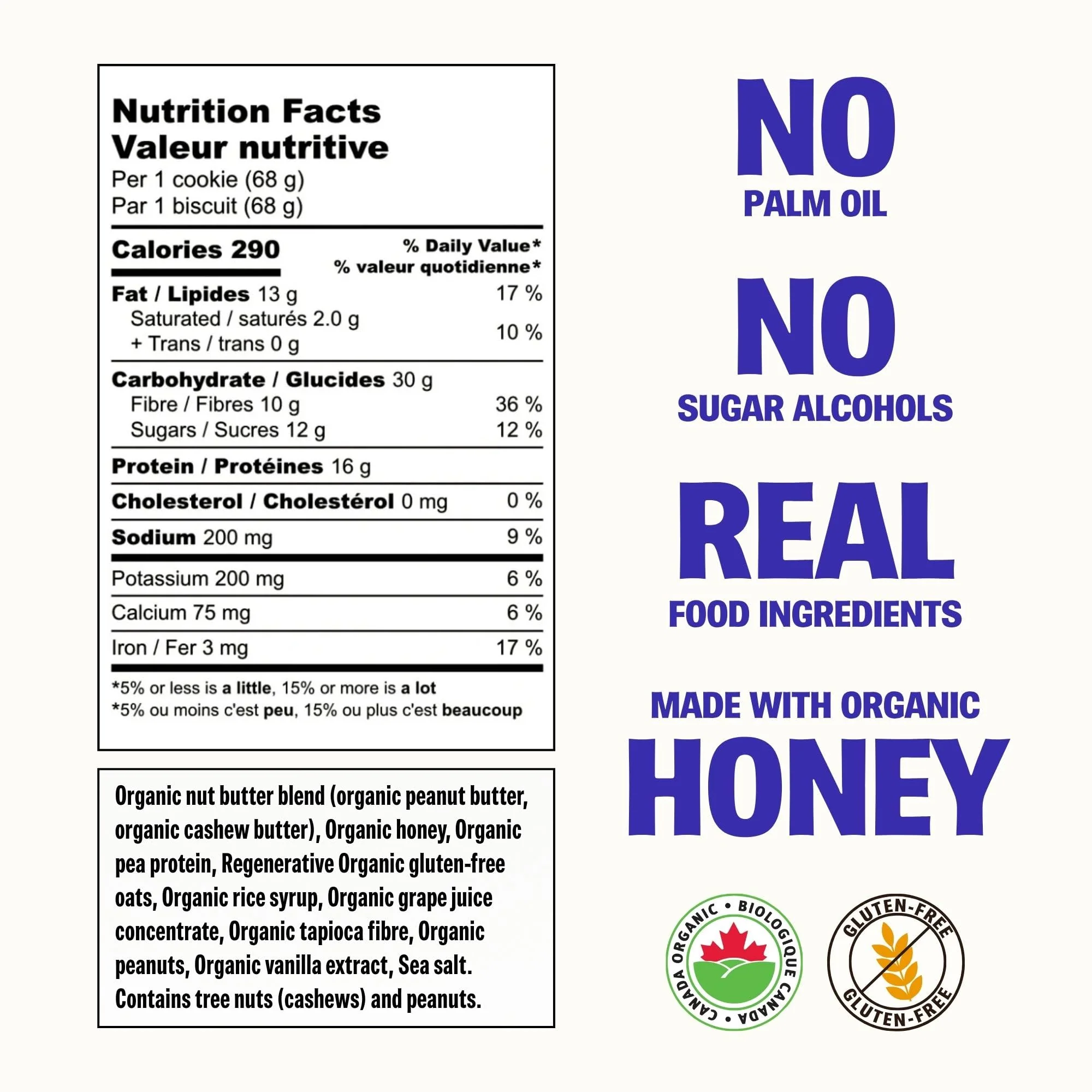 Made With Local – Protein Nut Butter Cookies – Peanut Butter Sea Salt – 12 Pack - Canadian Distribution - Ships Free Within Canada on Orders Above CAD $199 - Image 7