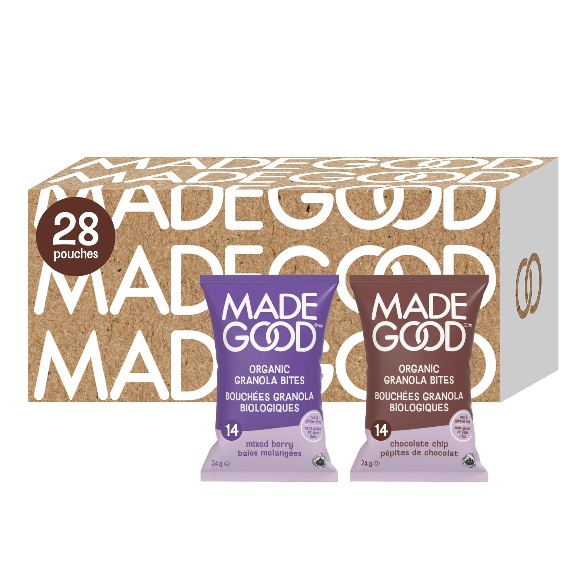 MadeGood – Granola Bites – Variety Pack – 28 Count - Canadian Distribution - Ships Free Within Canada on Orders Above CAD $199