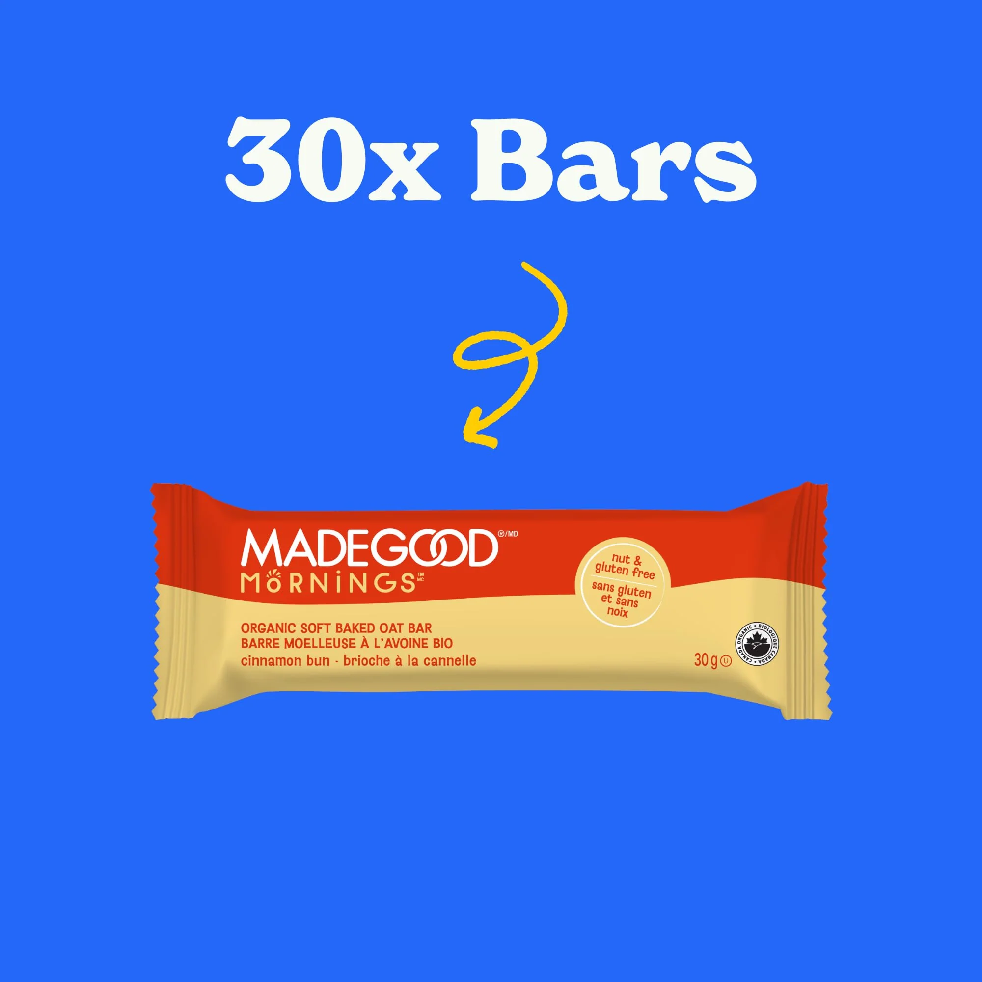 MadeGood – Mornings Soft Baked Breakfast Bar – Cinnamon Bun – 30 x 30g - Canadian Distribution - Ships Free Within Canada on Orders Above CAD $199 - Image 8