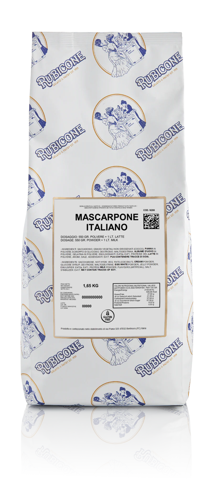 Mascarpone Italiano Dessert Base - Case of 8 x 1.65 KG bags - Bakery and Pastry - Rubicone Canada - Ships Free Within Canada on Orders Above CAD $199