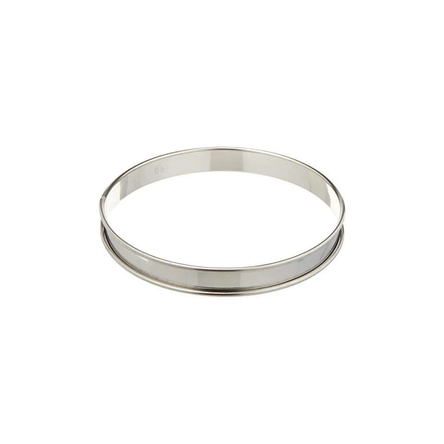 MATFER BOURGEAT Stainless Steel Pastry Tart Ring with Rolled Edges, 7 1/8" - Canadian Distribution - Ships Free Within Canada on Orders Above CAD $199