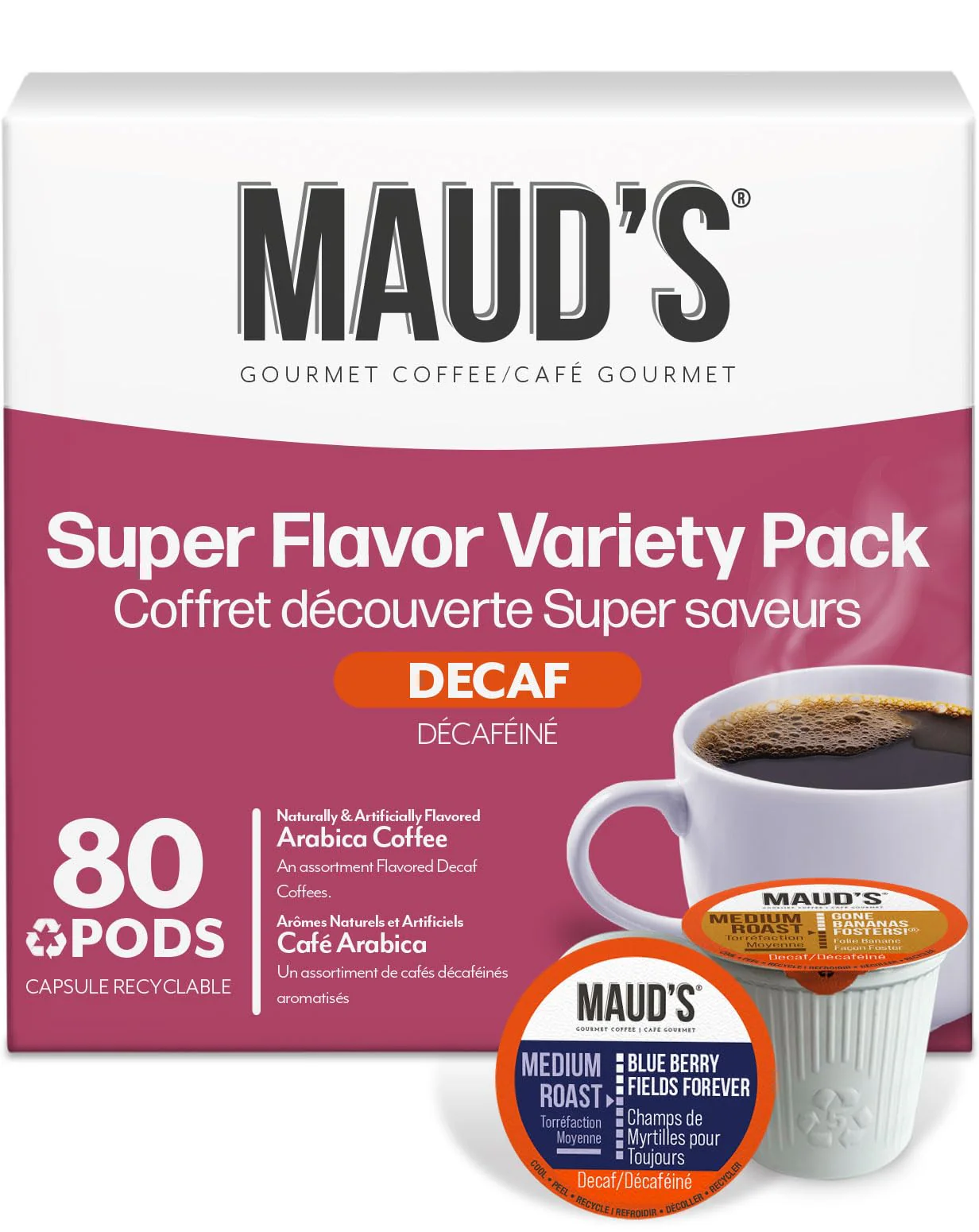 Maud’s – Flavored Decaf Coffee Pods Variety Pack – 80 Count – Keurig Compatible - Canadian Distribution - Ships Free Within Canada on Orders Above CAD $199 - Image 4