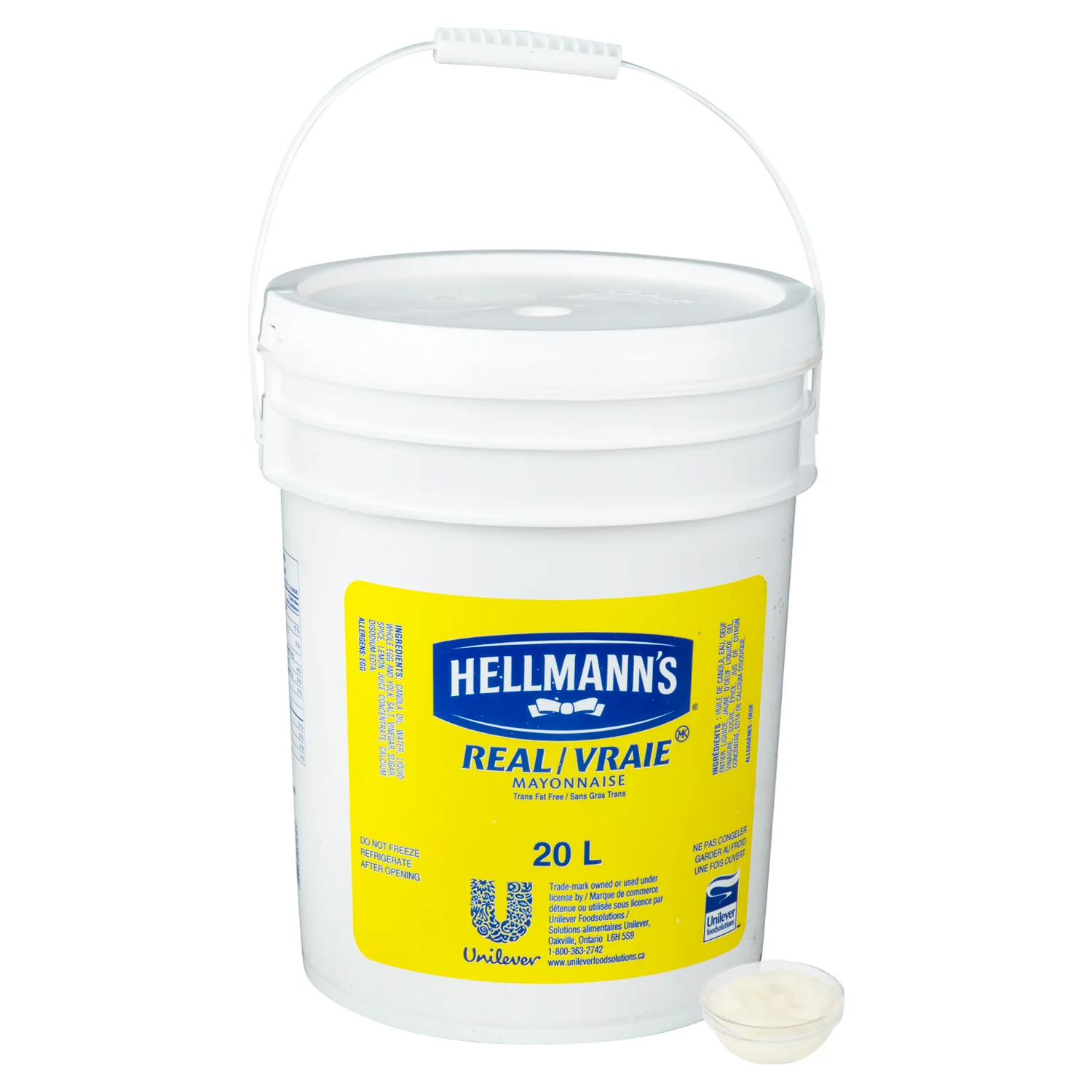 Mayonnaise Real Gluten-Free - 1 x 20 L - Hellmans - Restaurant and Foodservice Ingredients - Canadian Distribution - Ships Free Within Canada on Orders Above CAD $199 - Image 4
