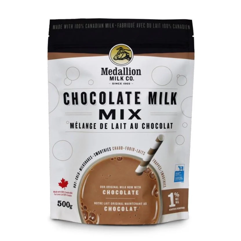 Medallion Chocolate Milk Mix 500g - Premium Dried Milk Powder - Canadian Distribution - Ships Free Within Canada on Orders Above CAD $199