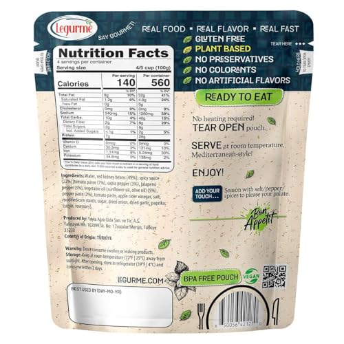 Mediterranean, Ready to Eat Red Kidney Beans in Spicy Sauce, Gluten Free, Plant Based, Vegan, No Preservatives, No Colorants, No Artificial Flavors, 250GR (Pack of 9) - Canadian Distribution - Ships Free Within Canada on Orders Above CAD $199 - Image 8
