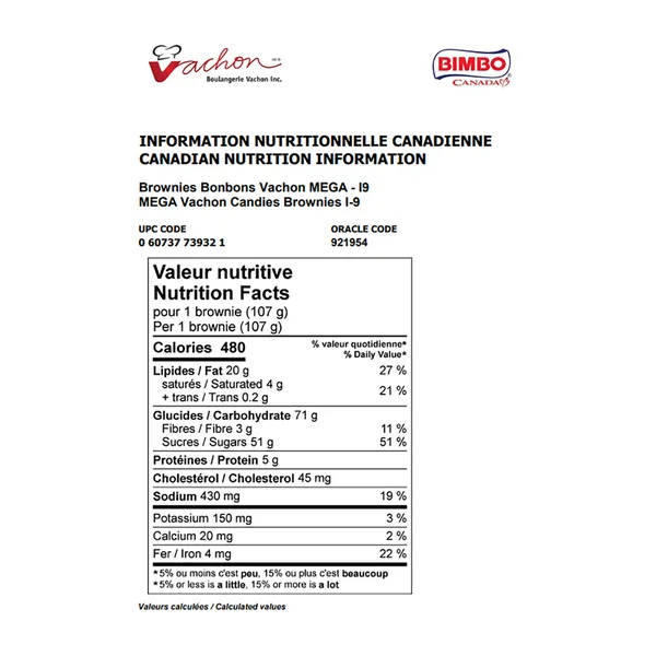 Mega Brownies - 4 x Packs of 9 - Vachon - Canadian Distribution - Ships Free Within Canada on Orders Above CAD $199 - Image 2