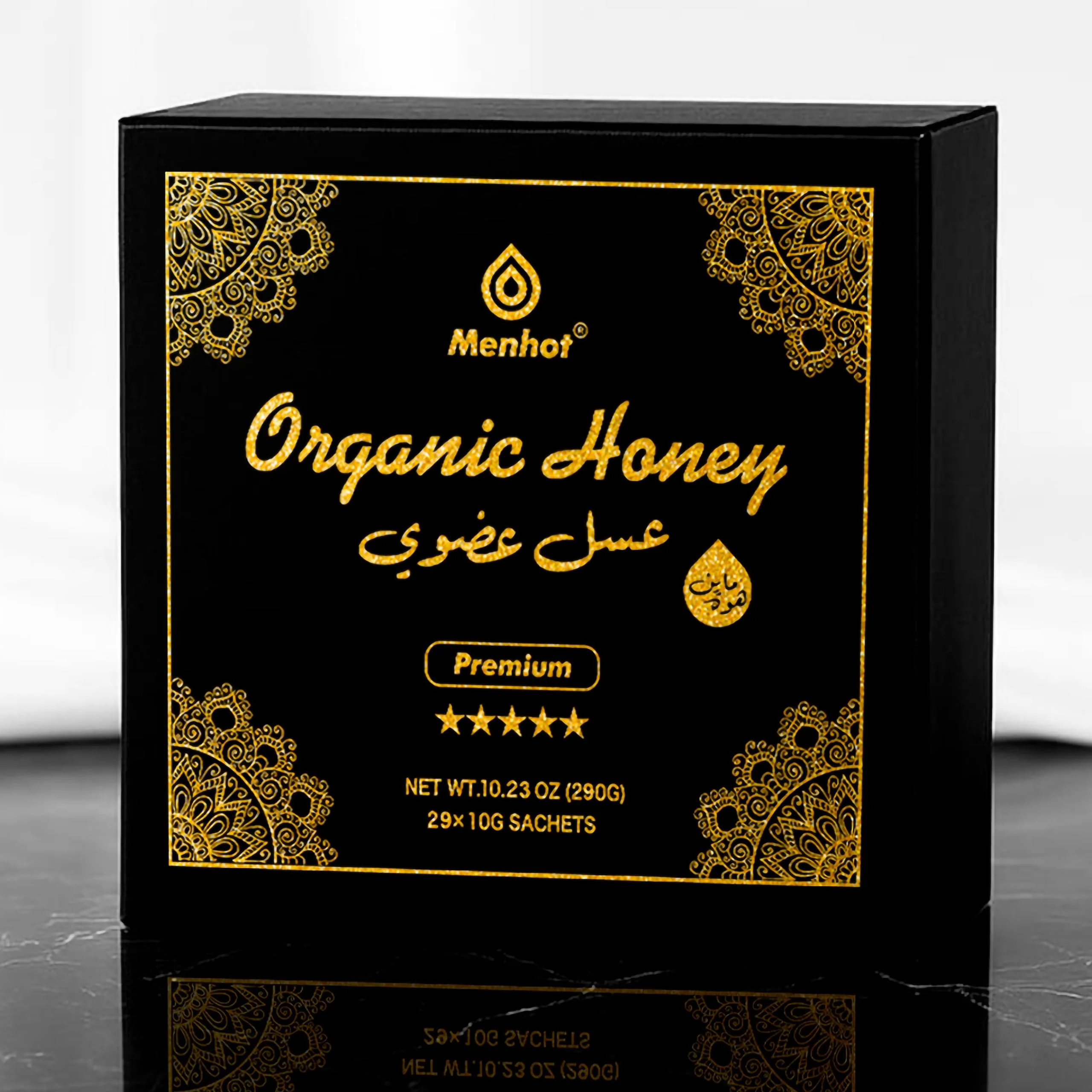 Menhot - Honey Sachets for Men - Ginseng & Herbals - 29 Count - Canadian Distribution - Ships Free Within Canada on Orders Above CAD $199