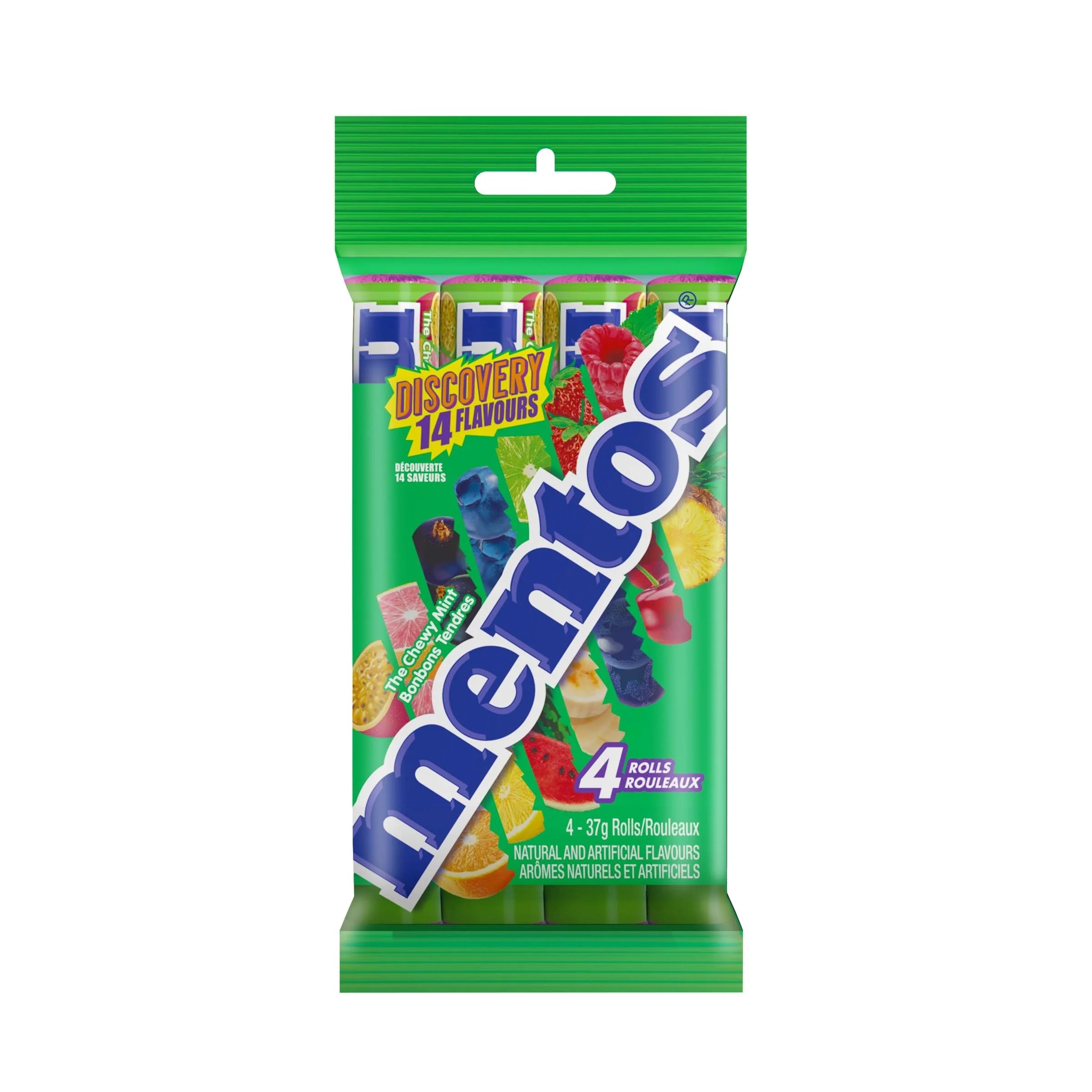 Mentos Discovery Chewy Mints - 2 x 4 Roll Multipack (56 Pieces Total, 37g per Roll) - Canadian Distribution - Ships Free Within Canada on Orders Above CAD $199