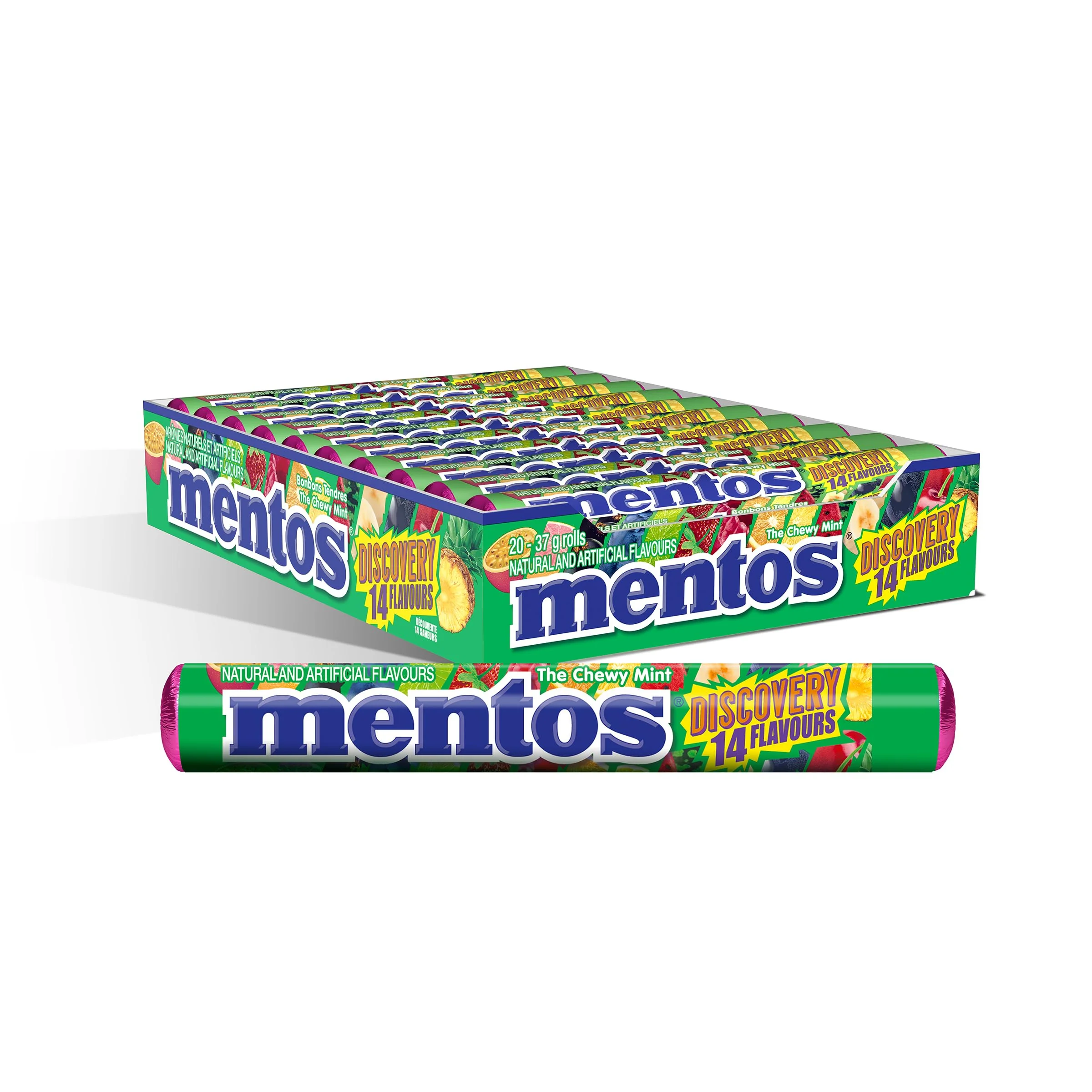 Mentos Discovery Chewy Mints - 20 Roll Pack (280 Pieces Total) - Canadian Distribution - Ships Free Within Canada on Orders Above CAD $199