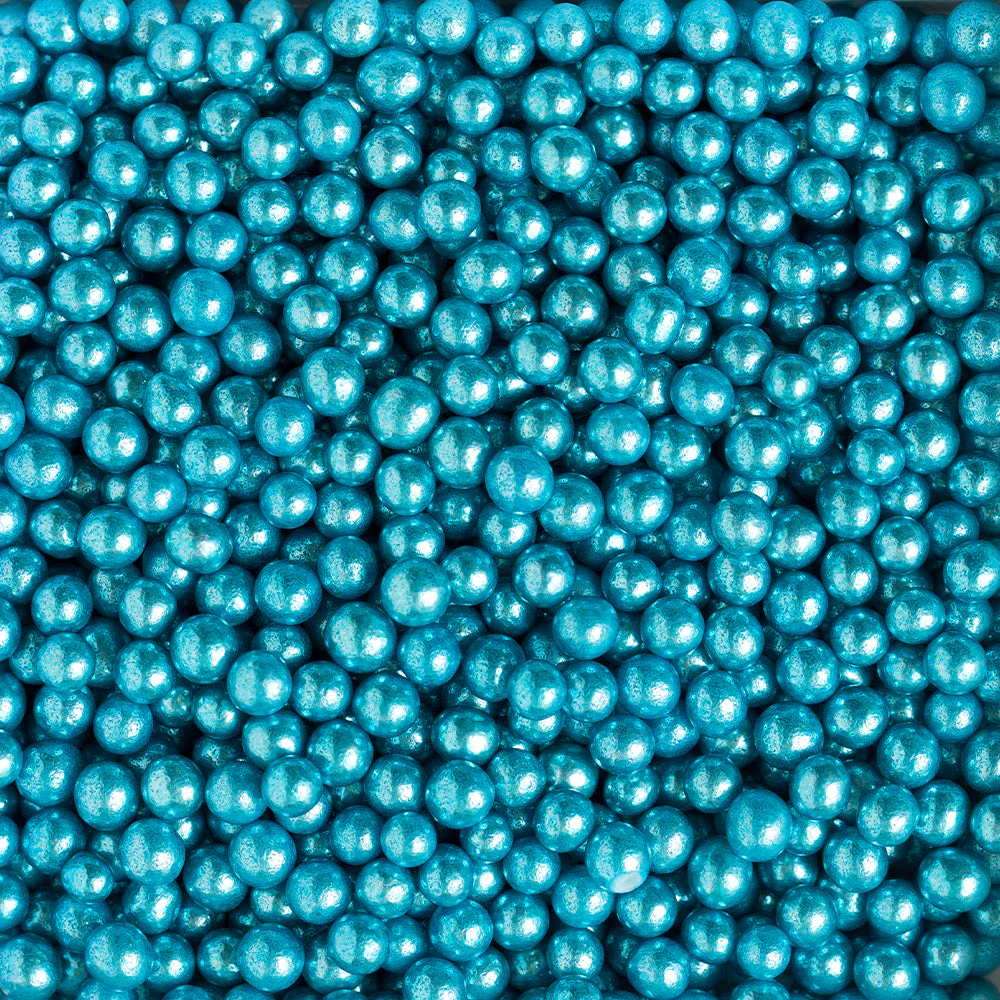 Metallic Light Blue Sugar Pearls, 5mm - Canadian Distribution - Ships Free Within Canada on Orders Above CAD $199 - Image 2