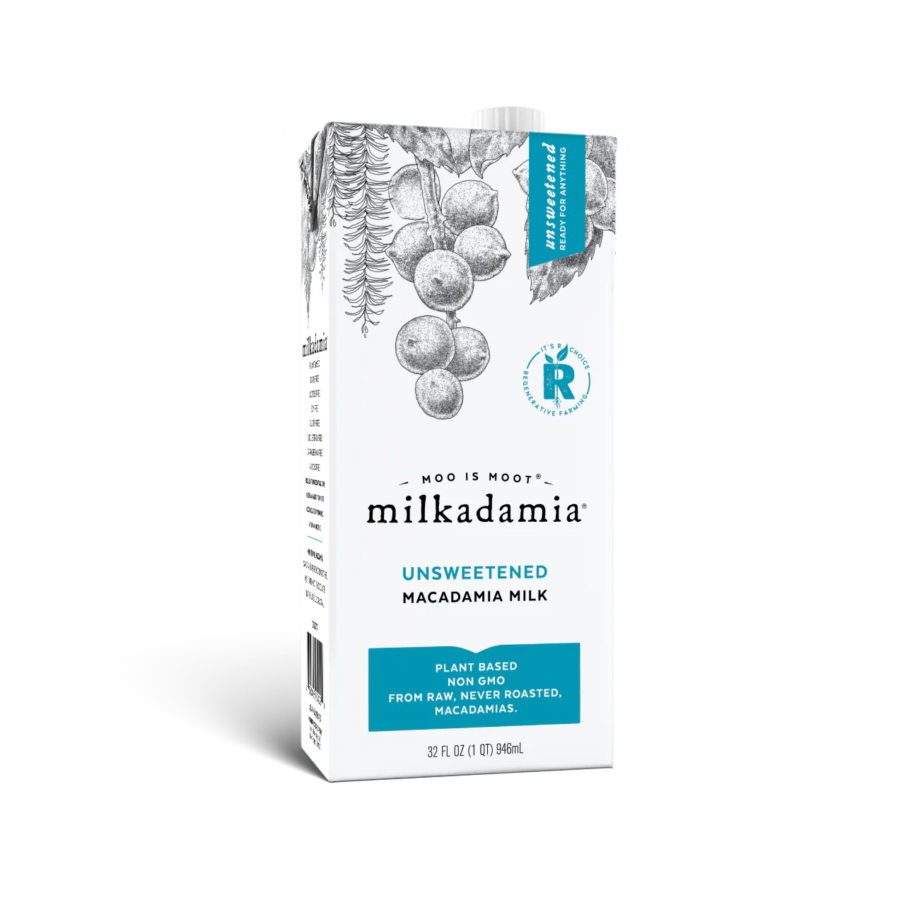 Milkadamia Unsweetened - Foodservice - Bulk Order - 4 Cases ( 4 x 6 x 32oz Packs = 24 Packs) - Free Shipping)