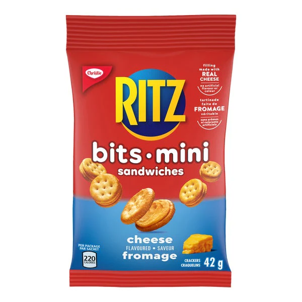 Mini Bits Cheese Flavoured Sandwiches - 120 × 42 g - Ritz - Canadian Distribution - Ships Free Within Canada on Orders Above CAD $199