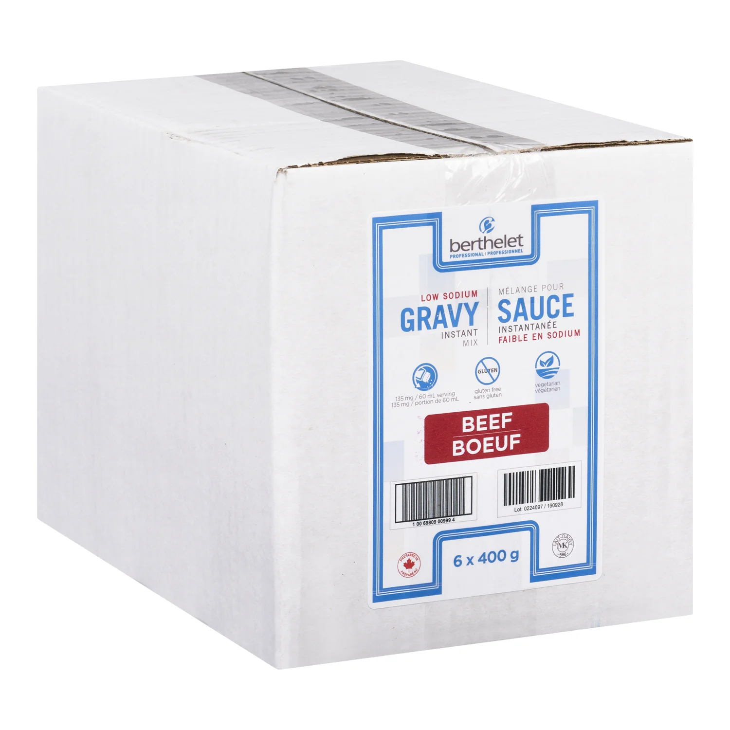 Mix Gravy Beef Low-Sodium Instant - 6 x 400 g - Berthel Profess - Restaurant and Foodservice Ingredients - Canadian Distribution - Ships Free Within Canada on Orders Above CAD $199 - Image 2