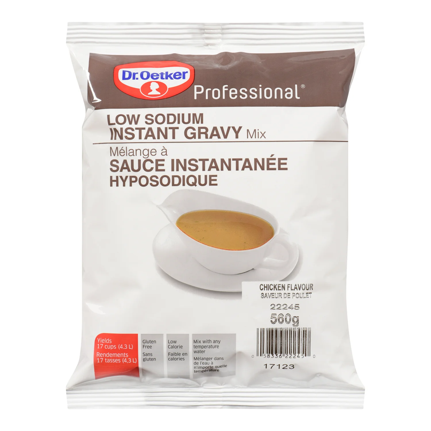 Mix Gravy Chicken Low-Sodium - 6 x 560 g - Oetker - Restaurant and Foodservice Ingredients - Canadian Distribution - Ships Free Within Canada on Orders Above CAD $199