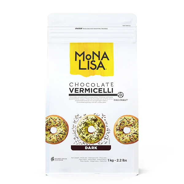 Mona Lisa - Dark (Semi Sweet) Chocolate Vermicelli - 1KG - Case of 6 x 1KG - Barry Callebaut - Canadian Distribution - Ships Free Within Canada on Orders Above CAD $199
