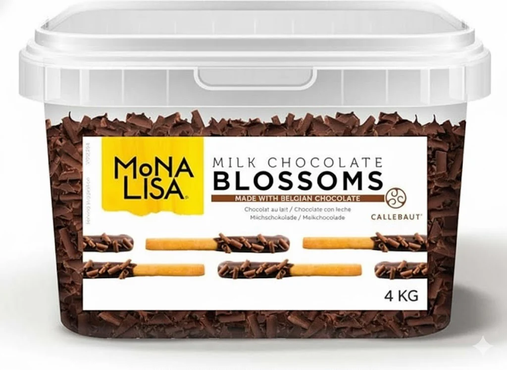 Mona Lisa - Semi Sweet Chocolate Blossoms - 4KG - Barry Callebaut - Canadian Distribution - Ships Free Within Canada on Orders Above CAD $199