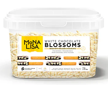 Mona Lisa - White Chocolate Blossoms - 1KG - Case of 4 x 1KG - Barry Callebaut - Canadian Distribution - Ships Free Within Canada on Orders Above CAD $199