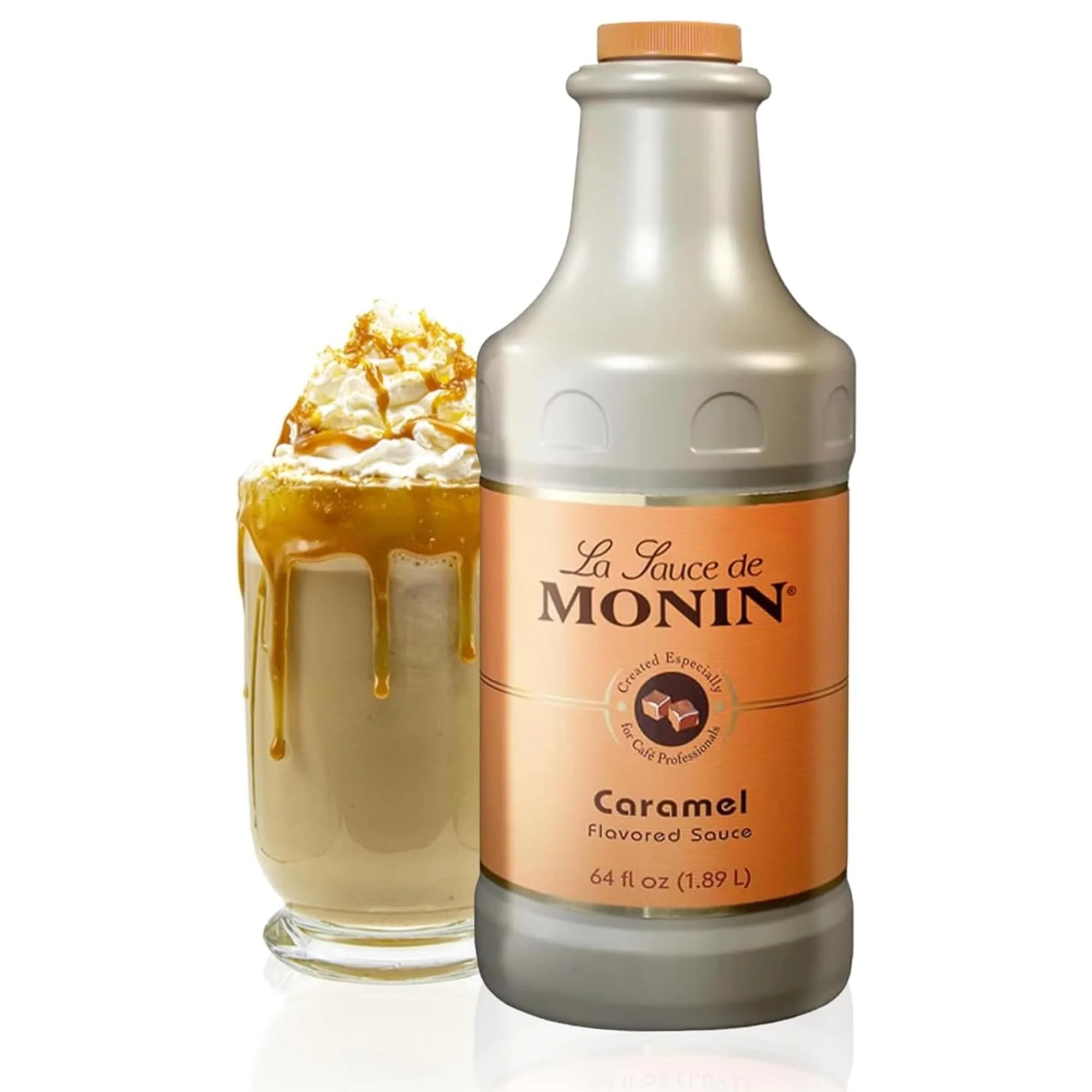 Monin Gourmet Caramel Sauce – Buttery & Rich Flavor for Coffee, Desserts & More, 64 oz – Gluten-Free, Non-GMO - Canadian Distribution - Ships Free Within Canada on Orders Above CAD $199