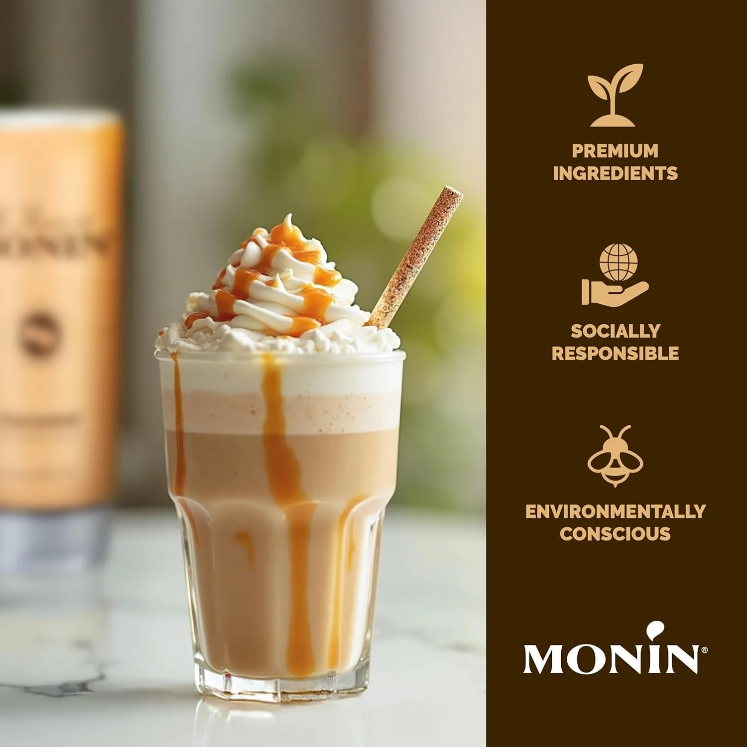 Monin Gourmet Caramel Sauce – Buttery & Rich Flavor for Coffee, Desserts & More, 64 oz – Gluten-Free, Non-GMO - Canadian Distribution - Ships Free Within Canada on Orders Above CAD $199 - Image 4