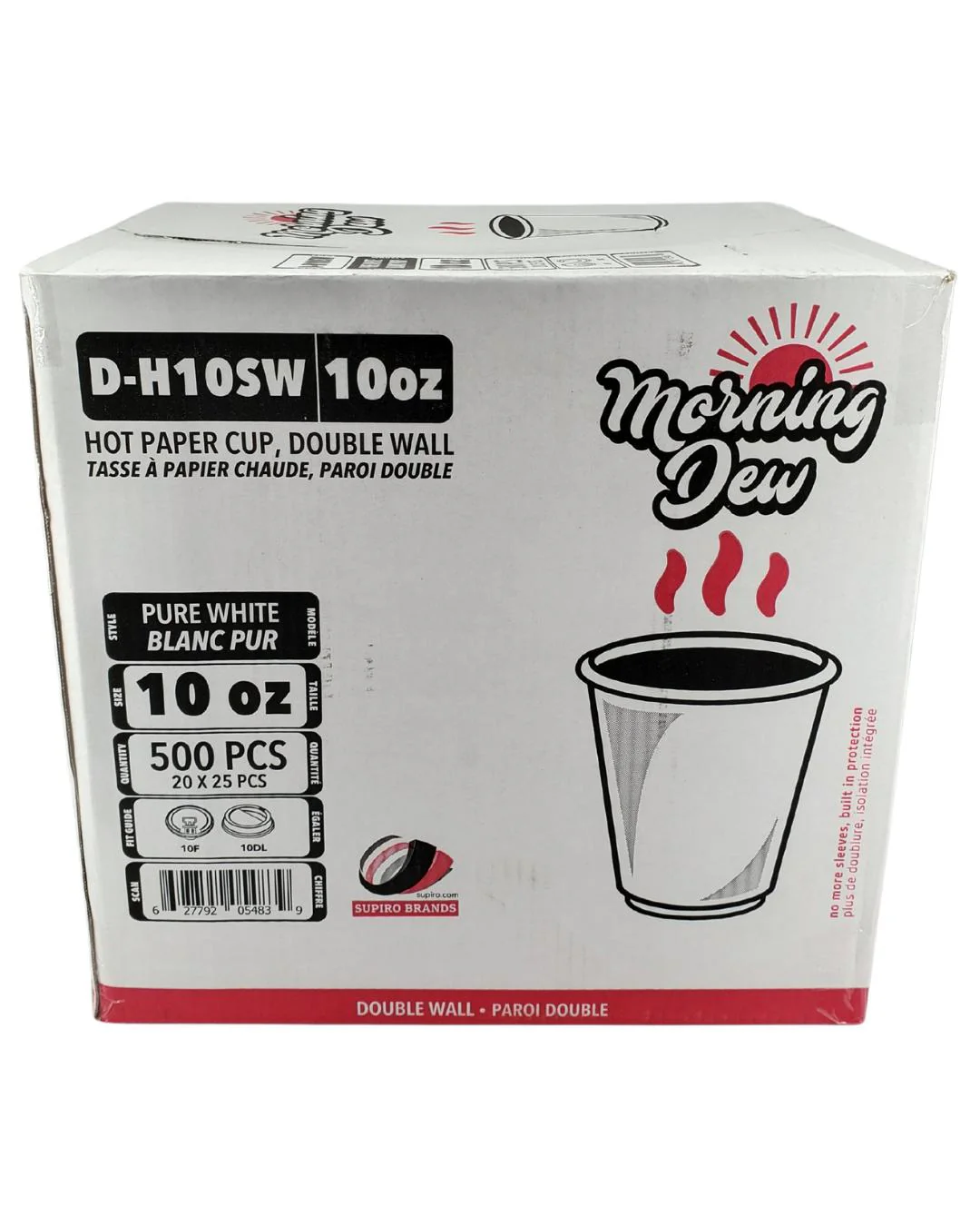 Morning Dew - 10 oz Squat Hot Paper Cup - Double Wall - White - 20 x 25 count - Image 10
