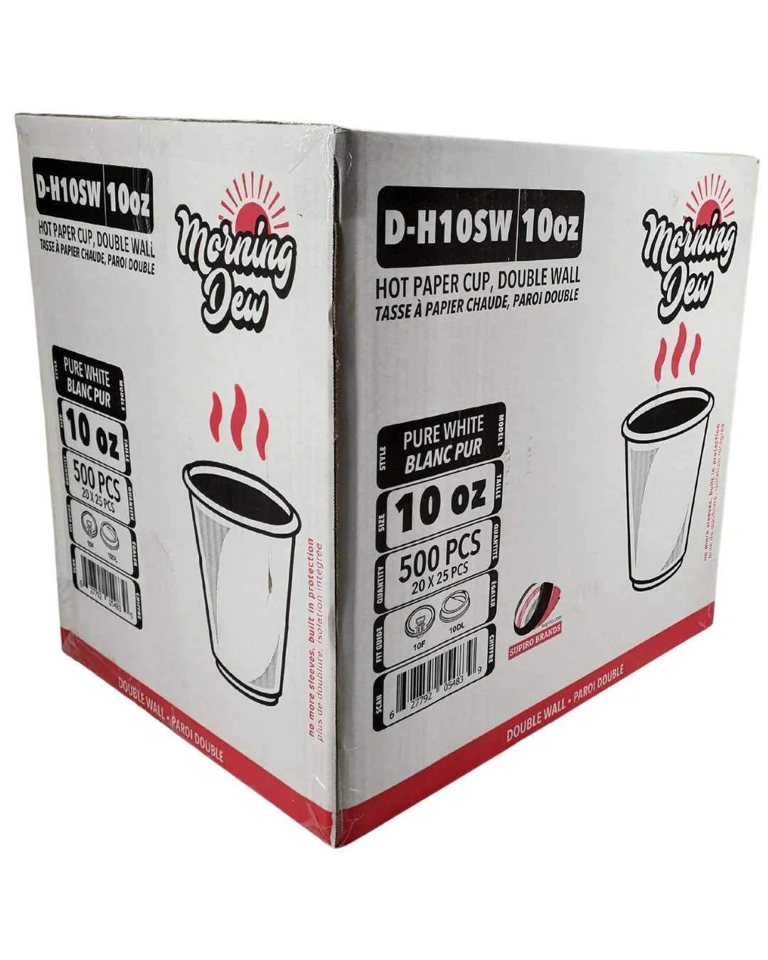 Morning Dew - 10 oz Squat Hot Paper Cup - Double Wall - White - 20 x 25 count - Image 11