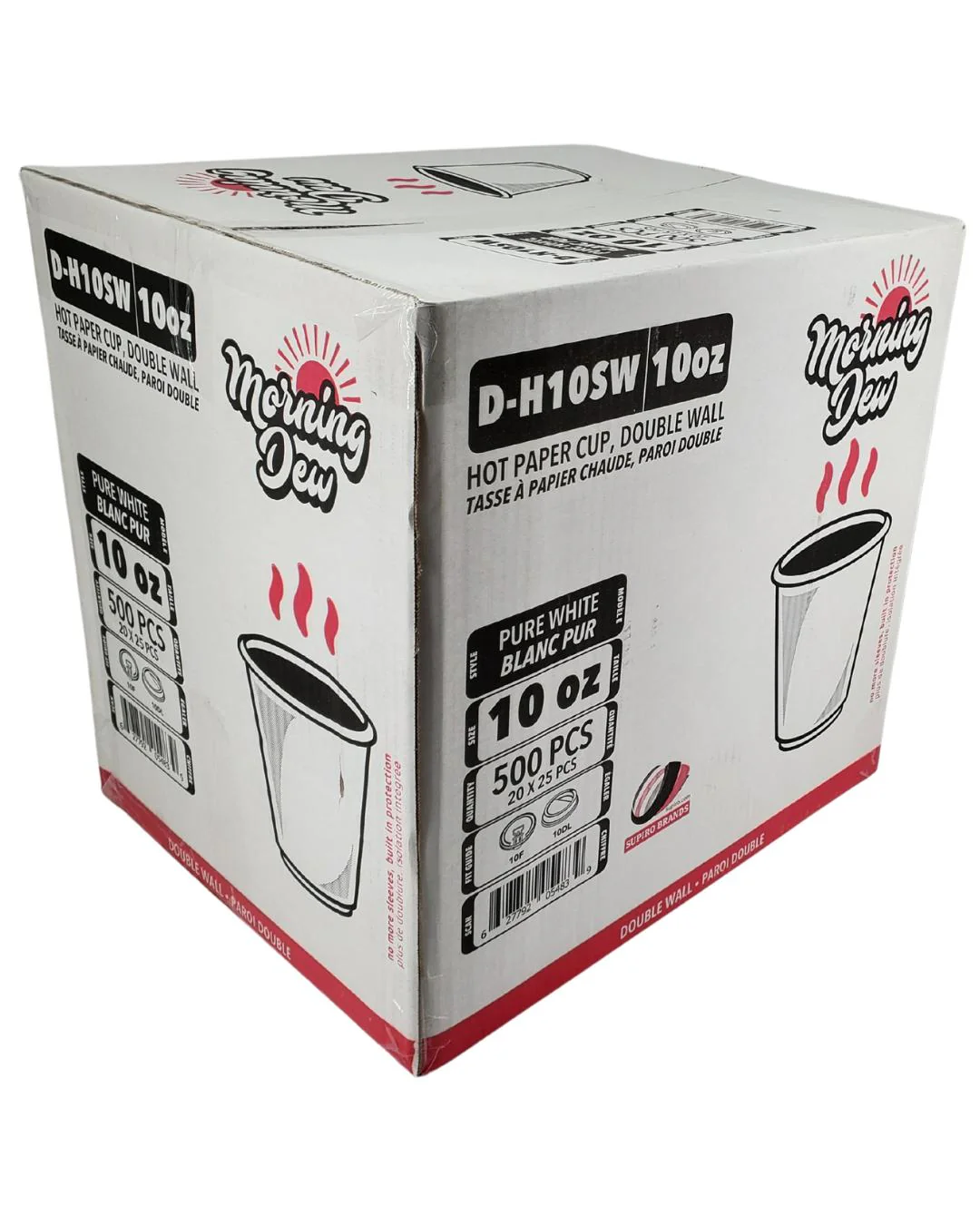 Morning Dew - 10 oz Squat Hot Paper Cup - Double Wall - White - 20 x 25 count - Image 12