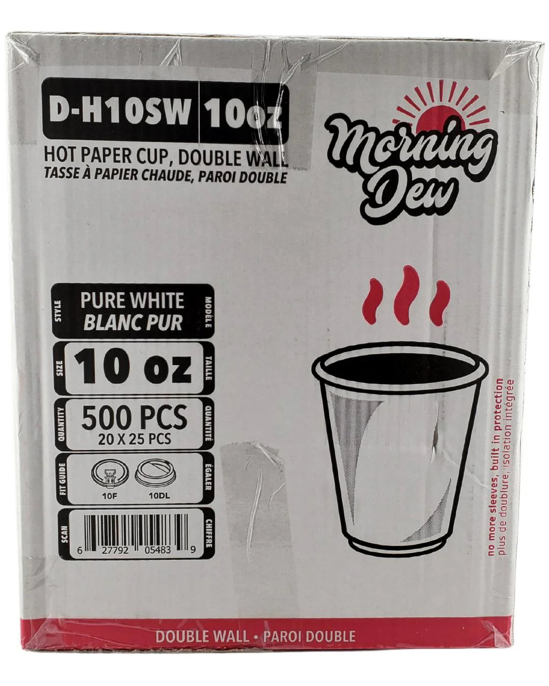 Morning Dew - 10 oz Squat Hot Paper Cup - Double Wall - White - 20 x 25 count - Image 13