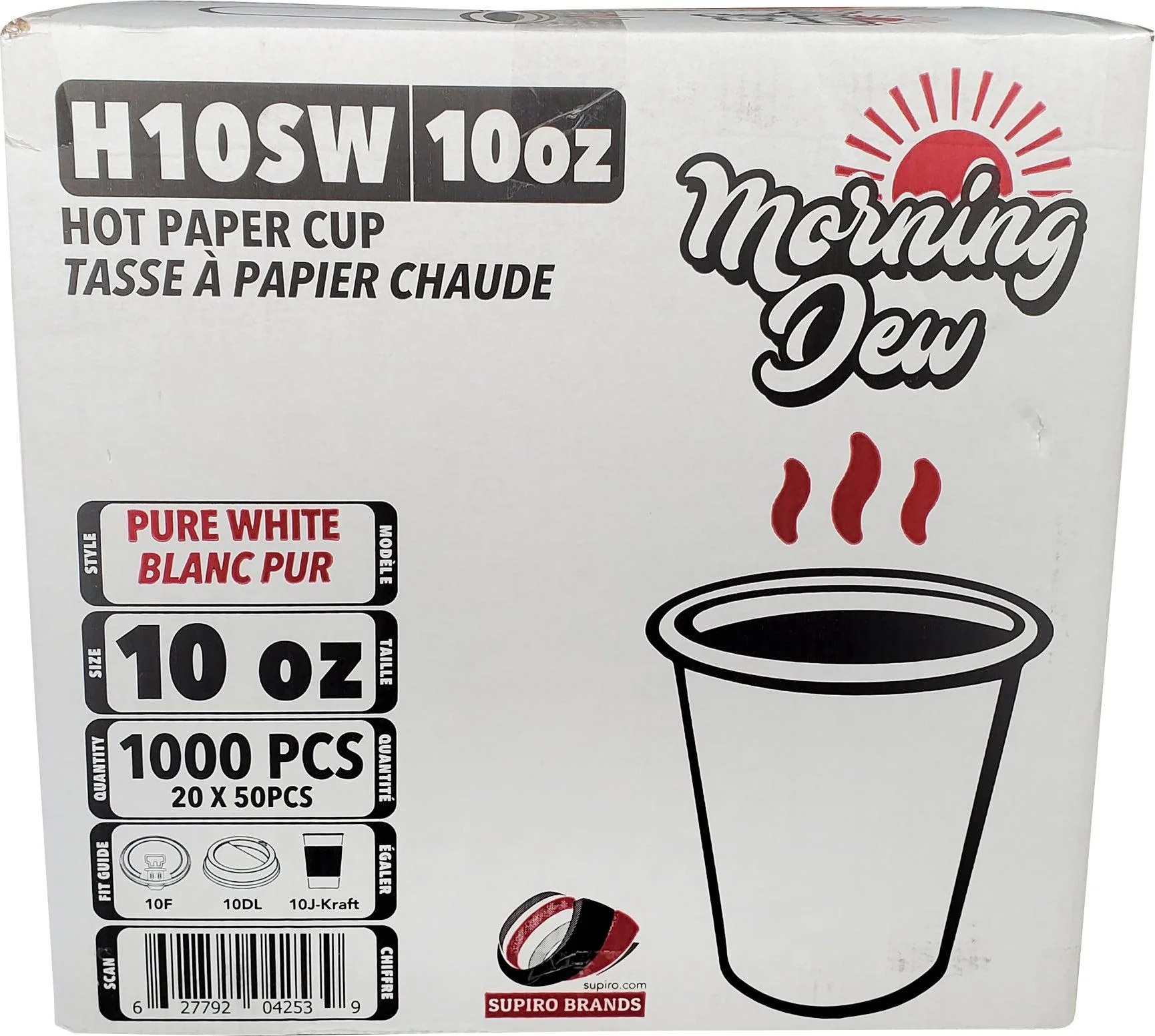 Morning Dew - 10 oz Squat Hot Paper Cup - White - 20 x 50 count - Image 5