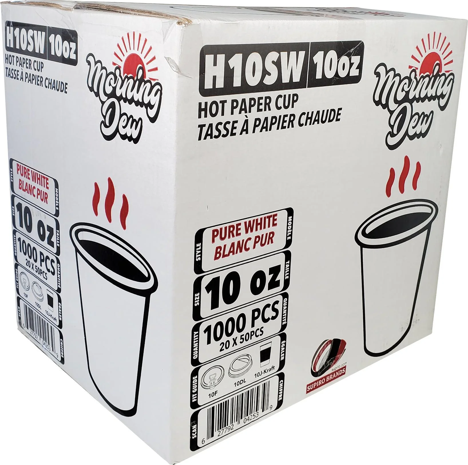 Morning Dew - 10 oz Squat Hot Paper Cup - White - 20 x 50 count - Image 6