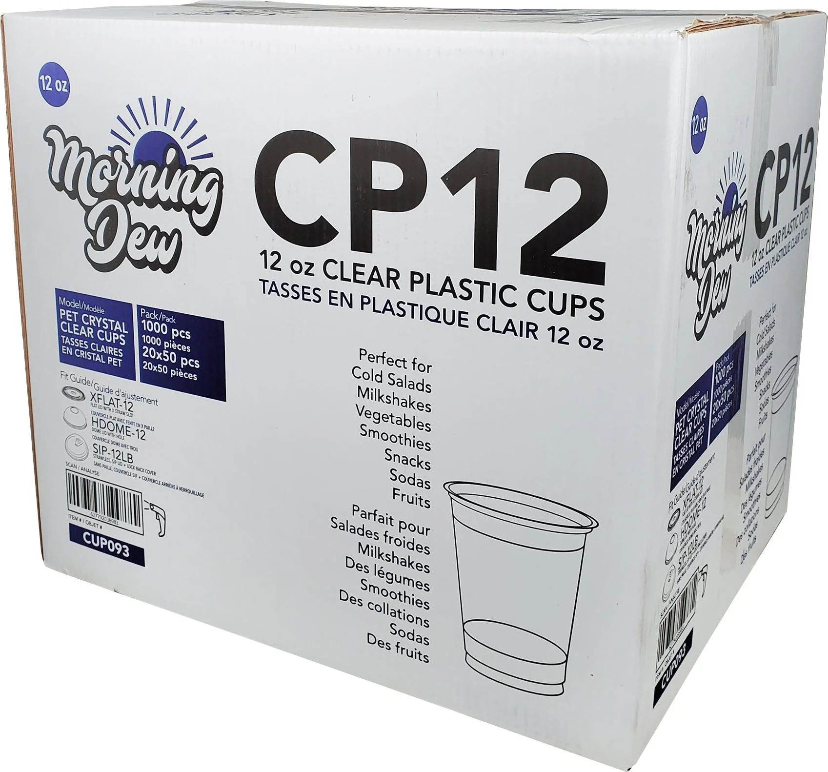 Morning Dew - 12 oz Clear Pet Cup - 92mm - 20 x 50 count - Image 6