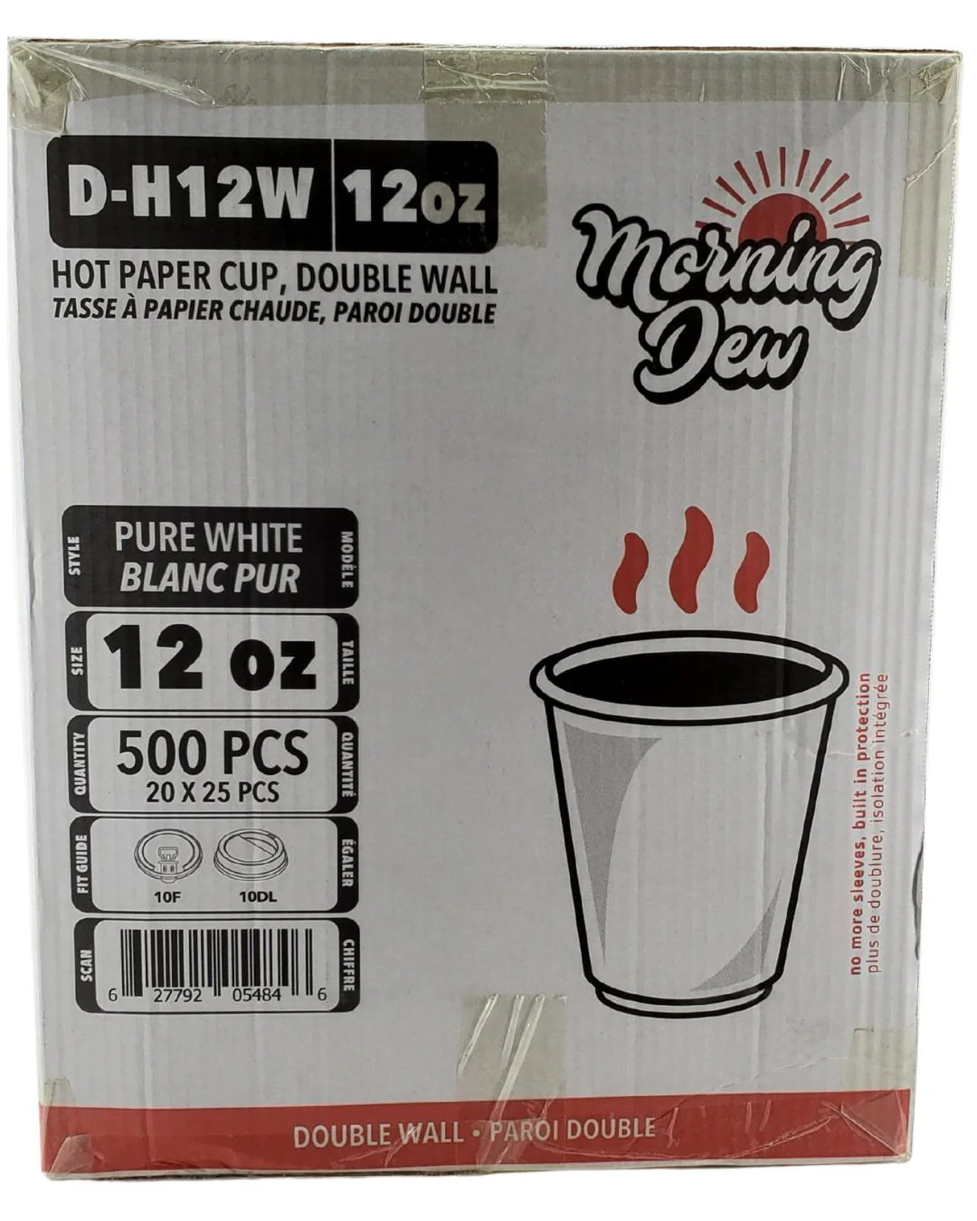 Morning Dew - 12 oz Hot Paper Cup - Double Wall - White - 20 x 25 count - Image 12