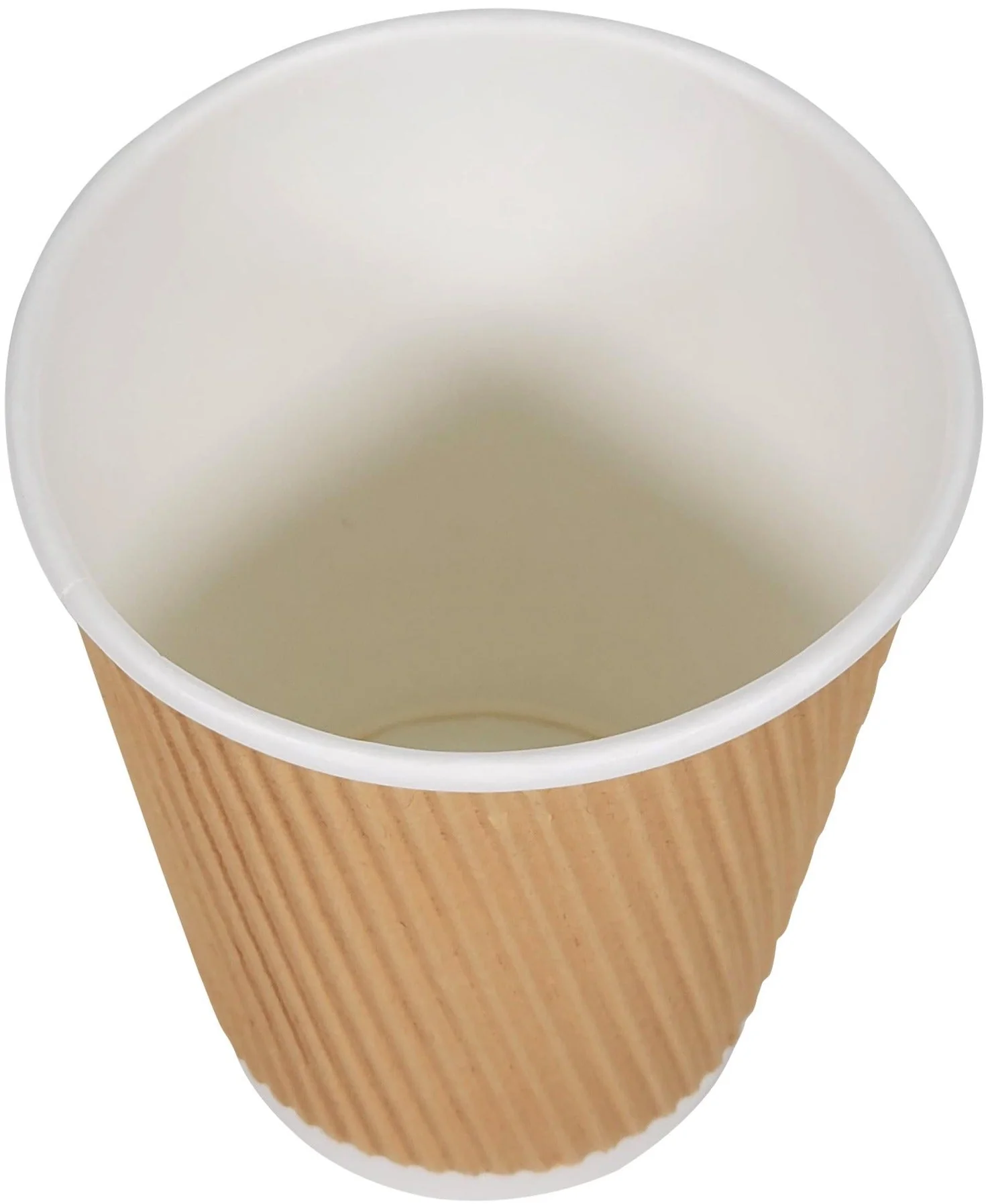 Morning Dew - 12 oz Tall Hot Paper Cup - Ripple - Kraft - 20 x 25 count - Image 2