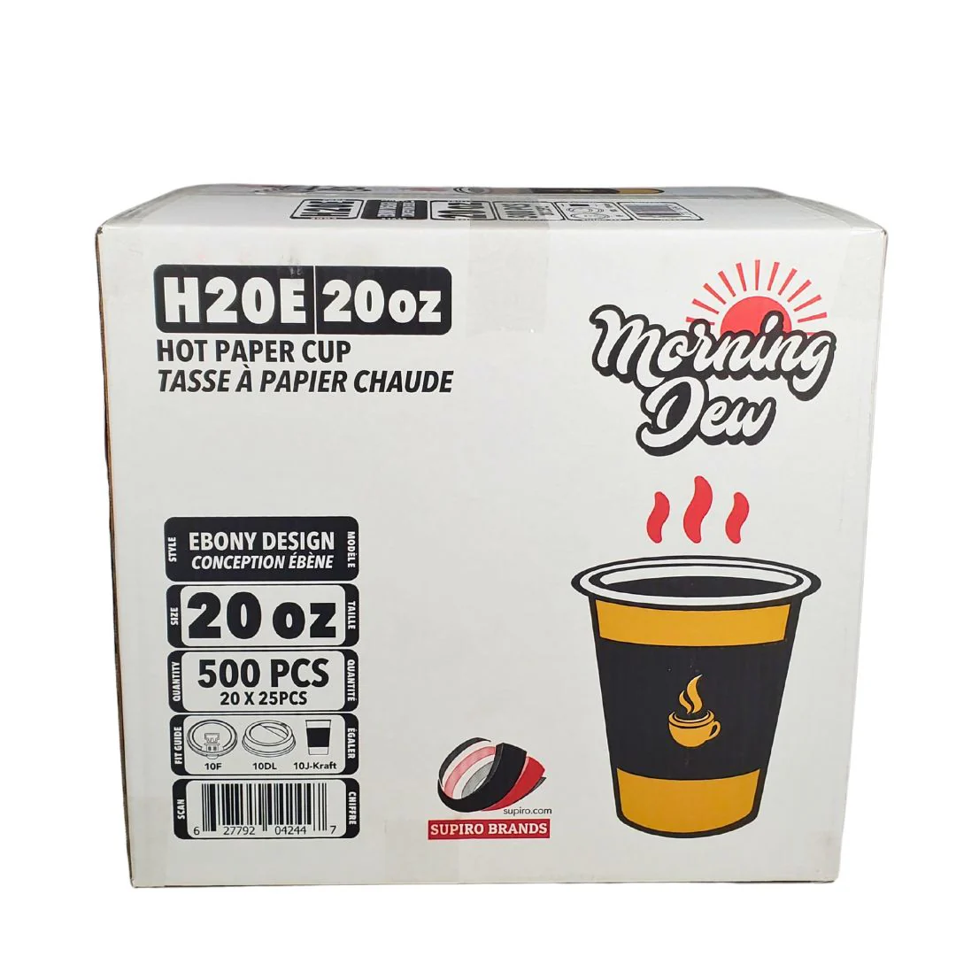 Morning Dew - 20 oz Hot Paper Cups - Ebony Print - 20 x 25 count - Image 7