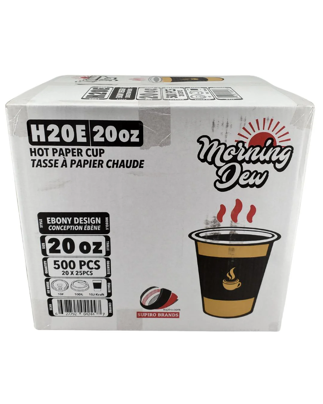 Morning Dew - 20 oz Hot Paper Cups - Ebony Print - 20 x 25 count - Image 8