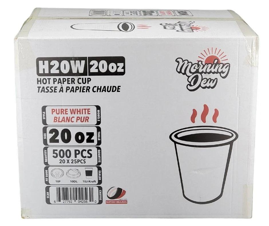 Morning Dew - 20 oz Hot Paper Cups - White - 20 x 25 count - Image 2