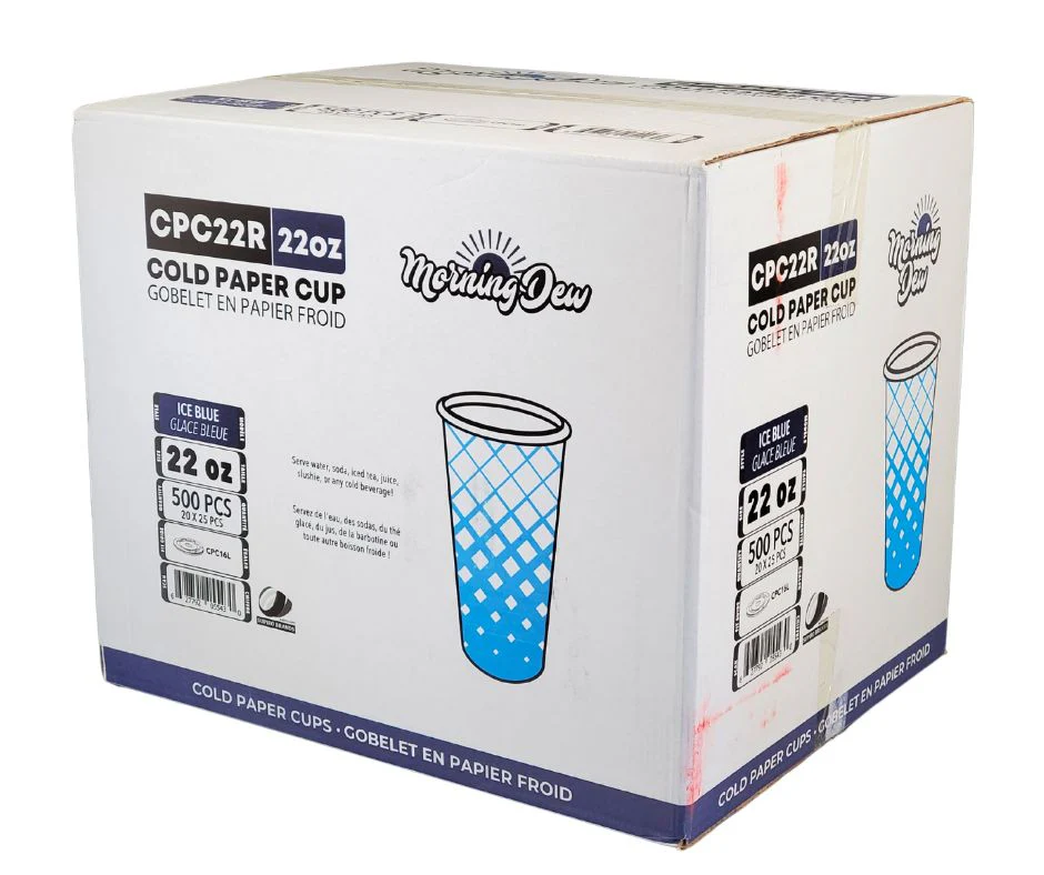Morning Dew - 22oz Cold Paper Cups - Ice Blue Print - 20 x 25 count - Image 8