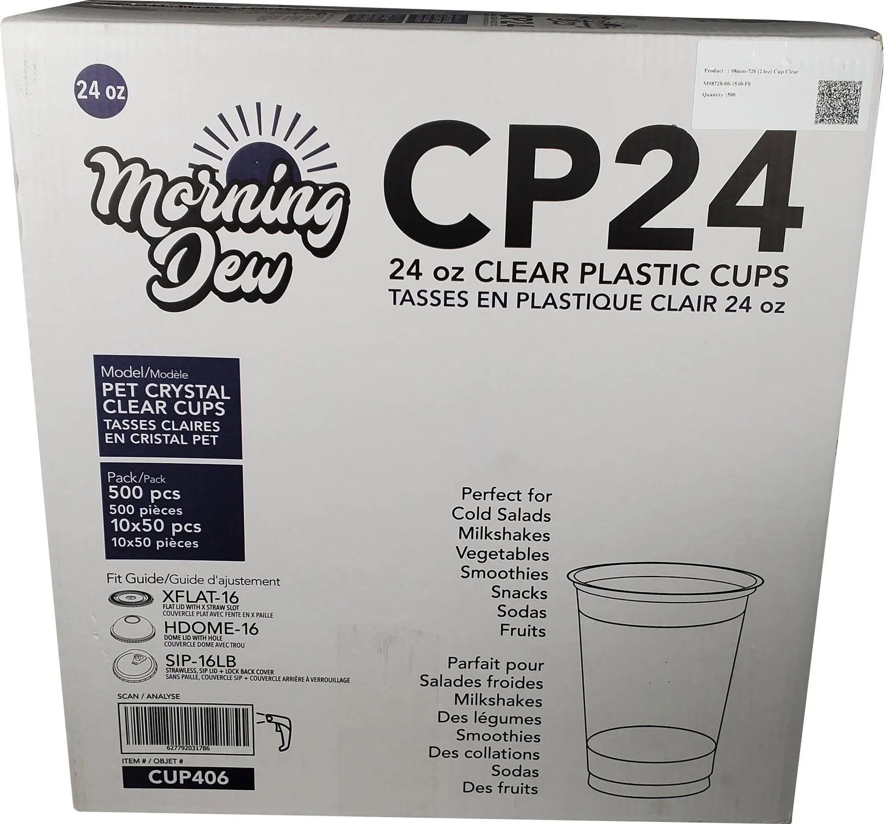 Morning Dew - 24 oz Clear Pet Cup - 98mm - 10 x 50 count - Image 5