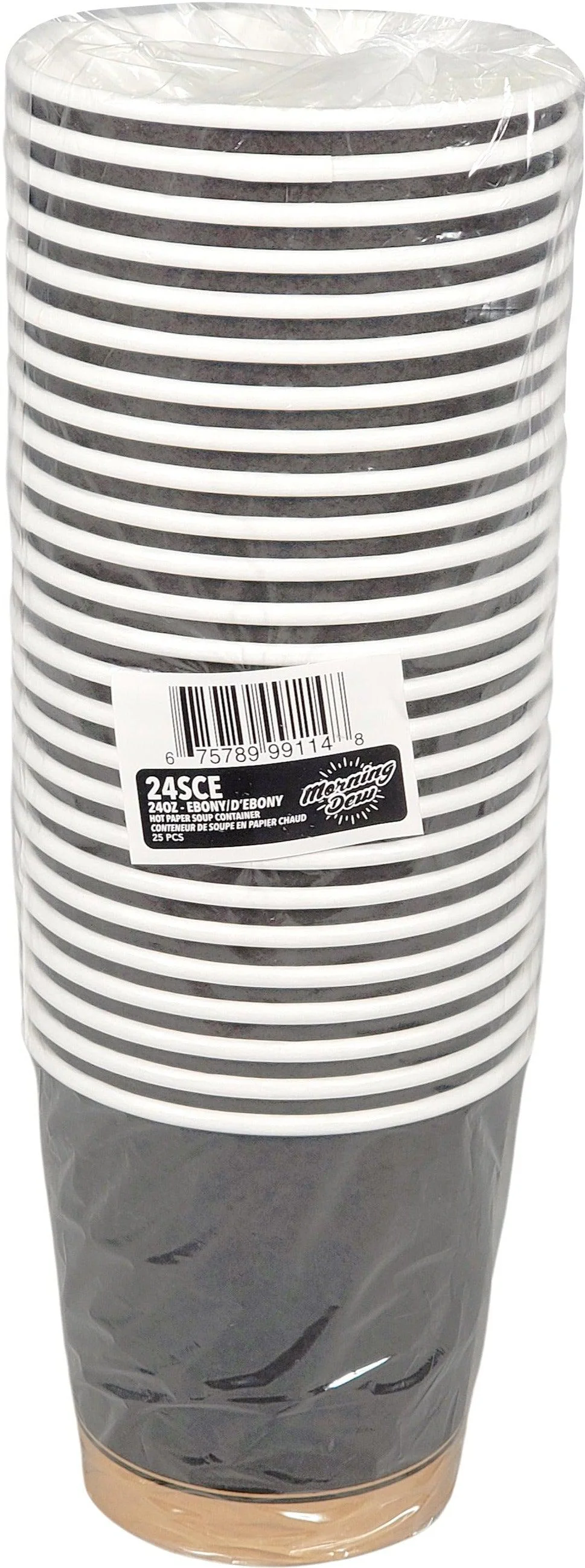 Morning Dew - 24 oz Paper Soup Container - Ebony Print - 20 x 25 count - Image 3