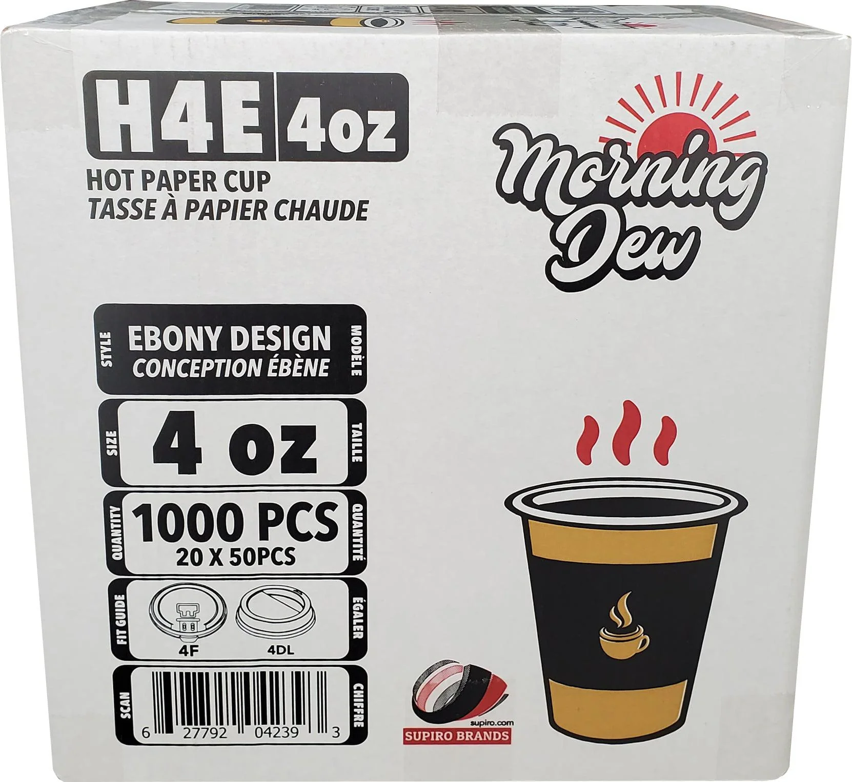 Morning Dew - 4 oz Hot Paper Cups - Ebony Print - 20 x 50 count - Image 5