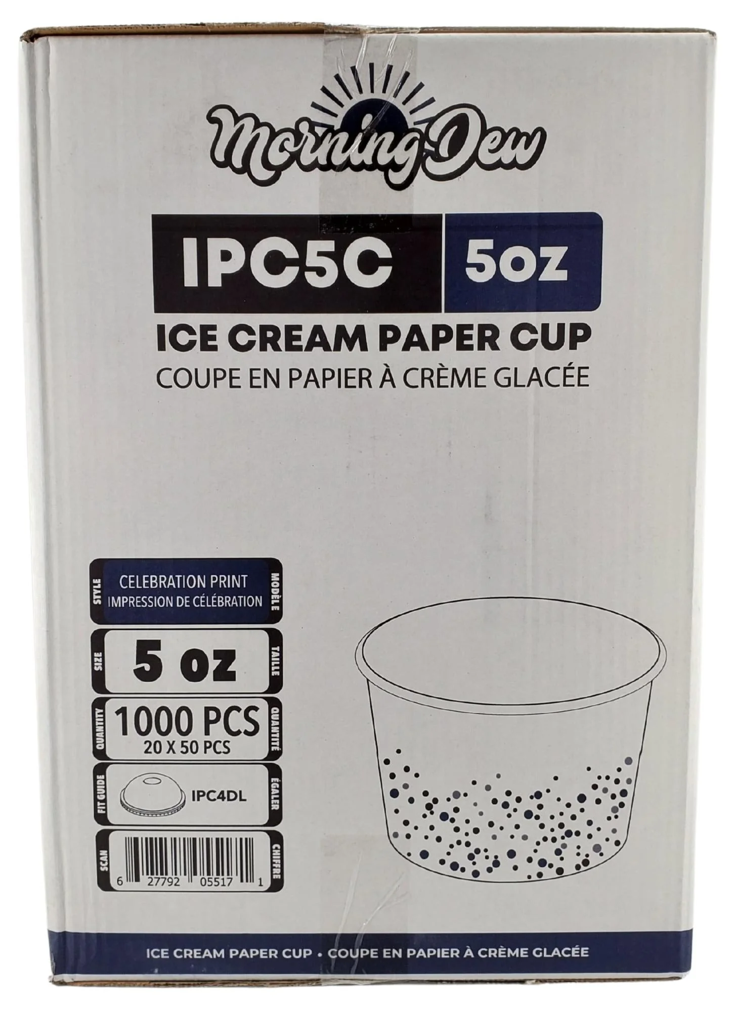 Morning Dew - 5oz Ice Cream Paper Cups - Celebration Print - 20 x 50 count - Image 6
