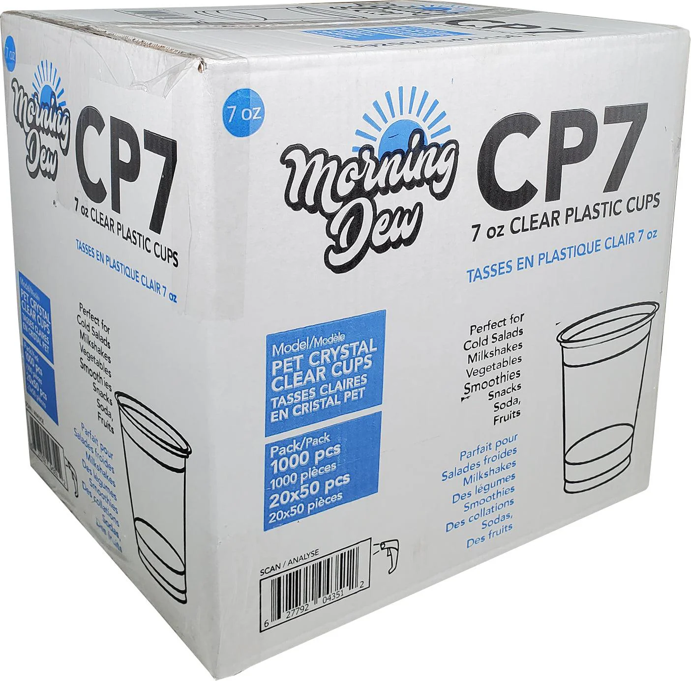 Morning Dew - 7oz Clear PET Cup - 78mm - 20 x 50 count - Image 5