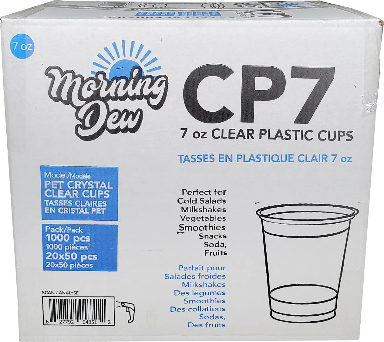 Morning Dew - 7oz Clear PET Cup - 78mm - 20 x 50 count - Image 7