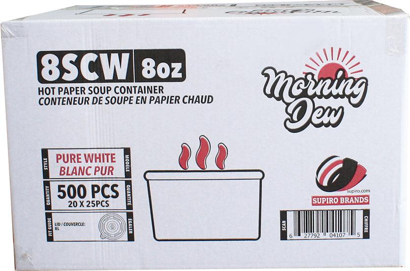Morning Dew - 8 oz Paper Soup Container - White - 20 x 25 count - Image 5