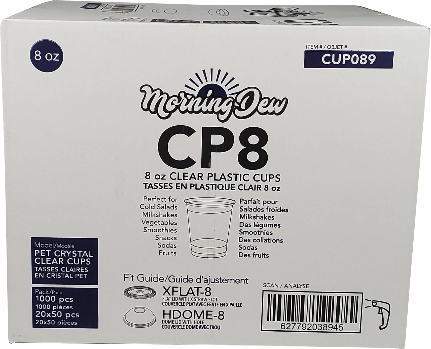 Morning Dew - 8oz Clear Pet Cup - 78mm - 20 x 50 count - Image 5